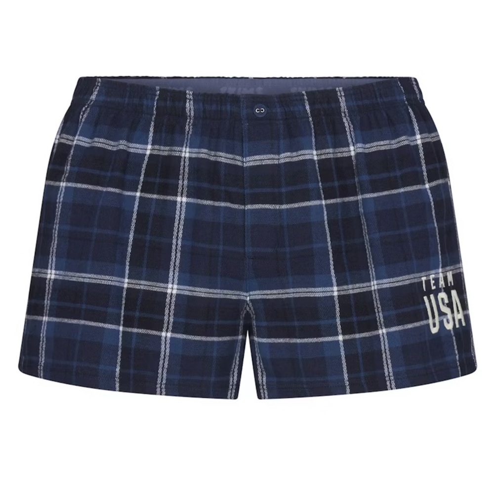 SKIMS For Team USA Flannel Olympic Sleep Short - Picture 6 of 8